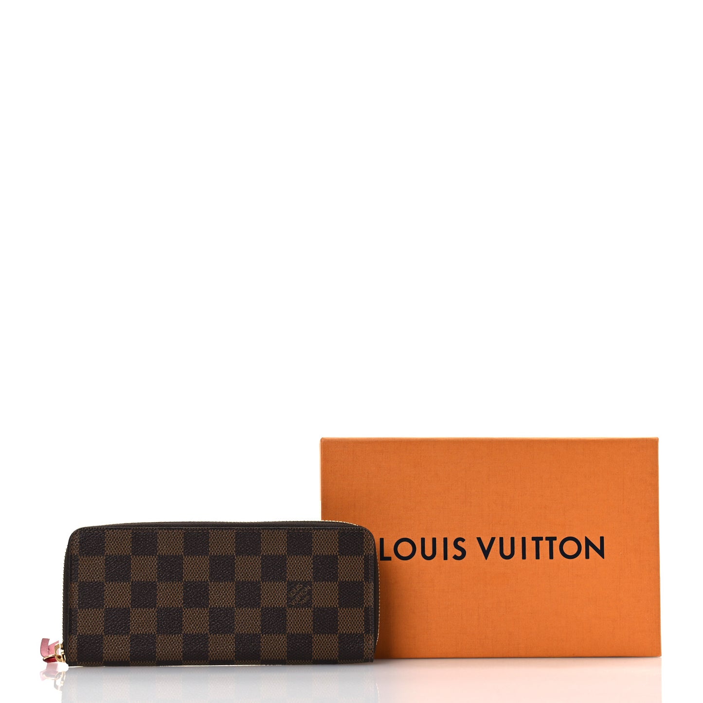 Damier Ebene Clemence Wallet Cherry