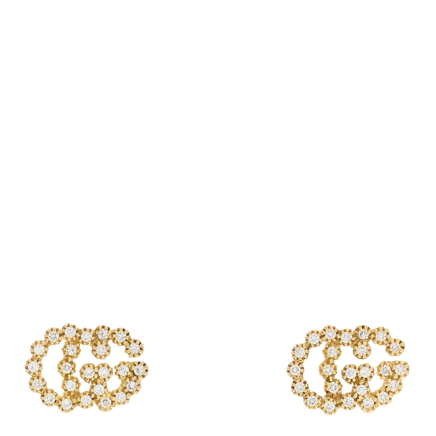 18K Yellow Gold Diamond Running G Earrings