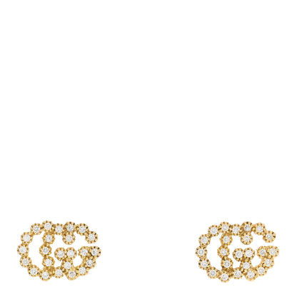 Gucci 18K Yellow Gold Diamond Running G Earrings 1 of 5