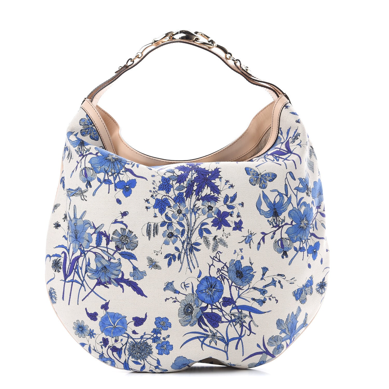 Gucci Canvas Flora Floral Large Wave Hobo Blue 1 of 10