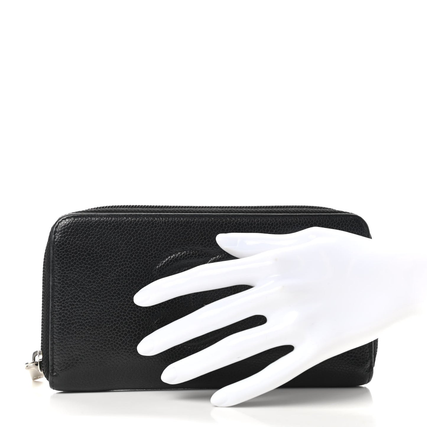 Caviar Large Timeless CC Zip Around Wallet Black