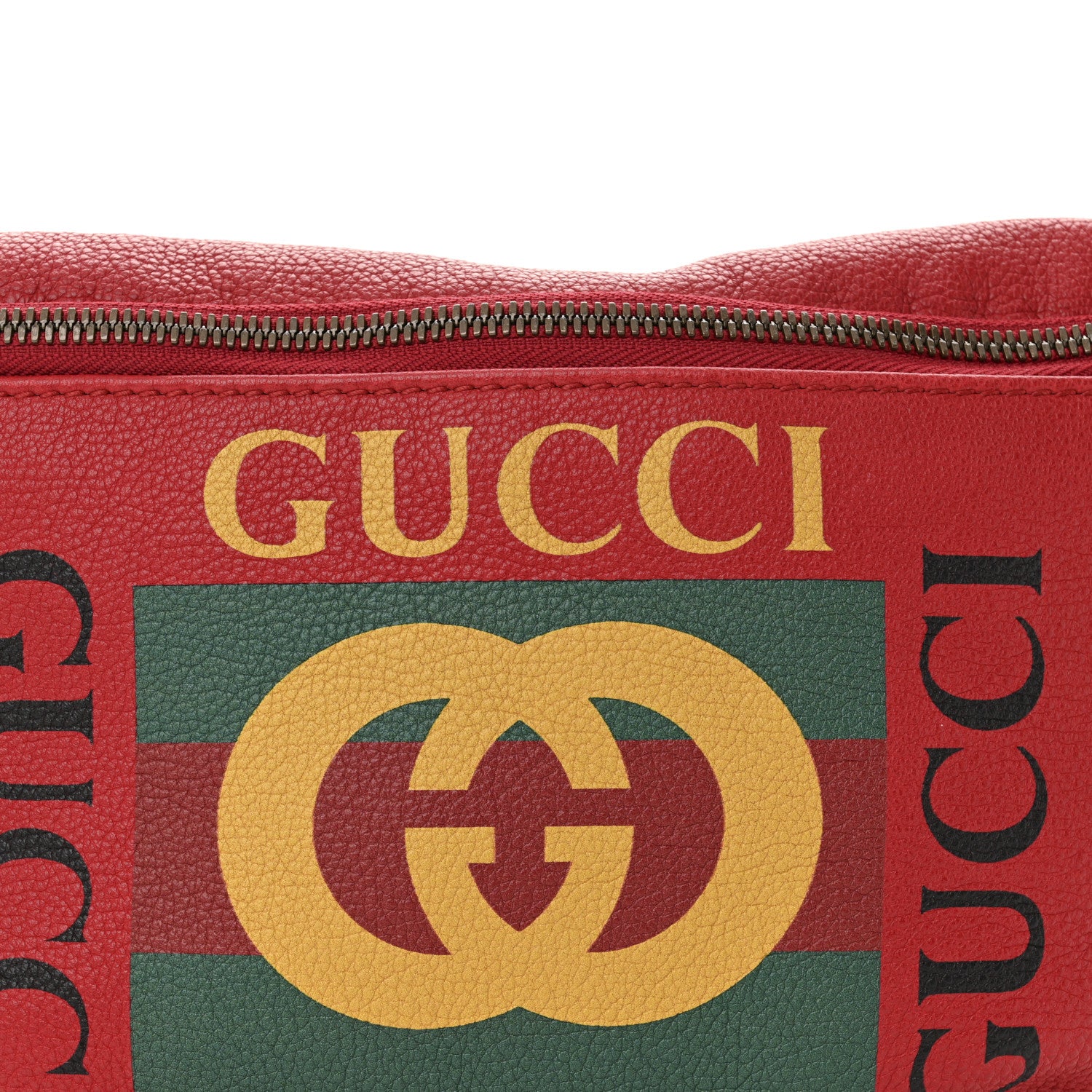 Gucci Grained Calfskin Logo Belt Bag Hibiscus Red 8 of 10