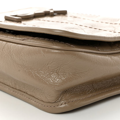 Saint Laurent Crinkled Calfskin Matelasse Monogram Niki Chain Wallet Dusty Grey 10 of 10