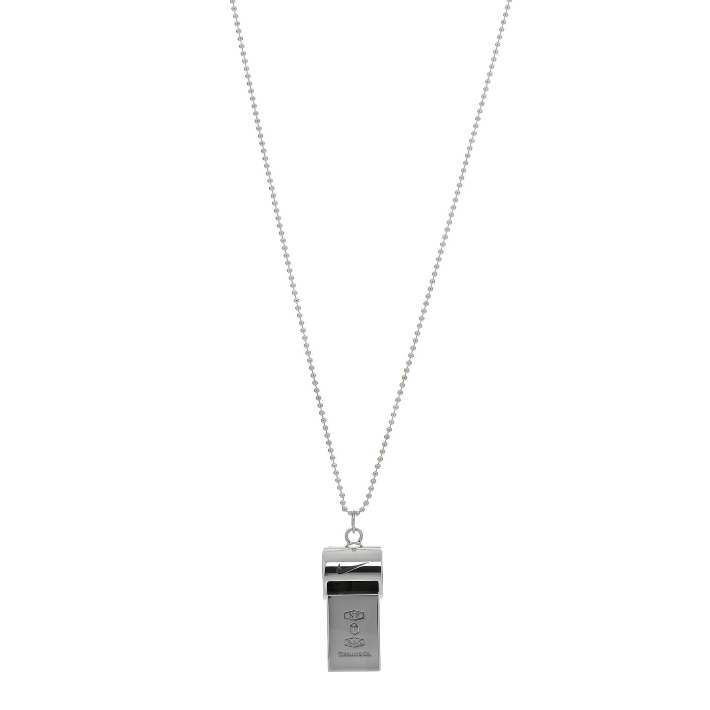 X NIKE Sterling Silver Whistle Pendant Necklace