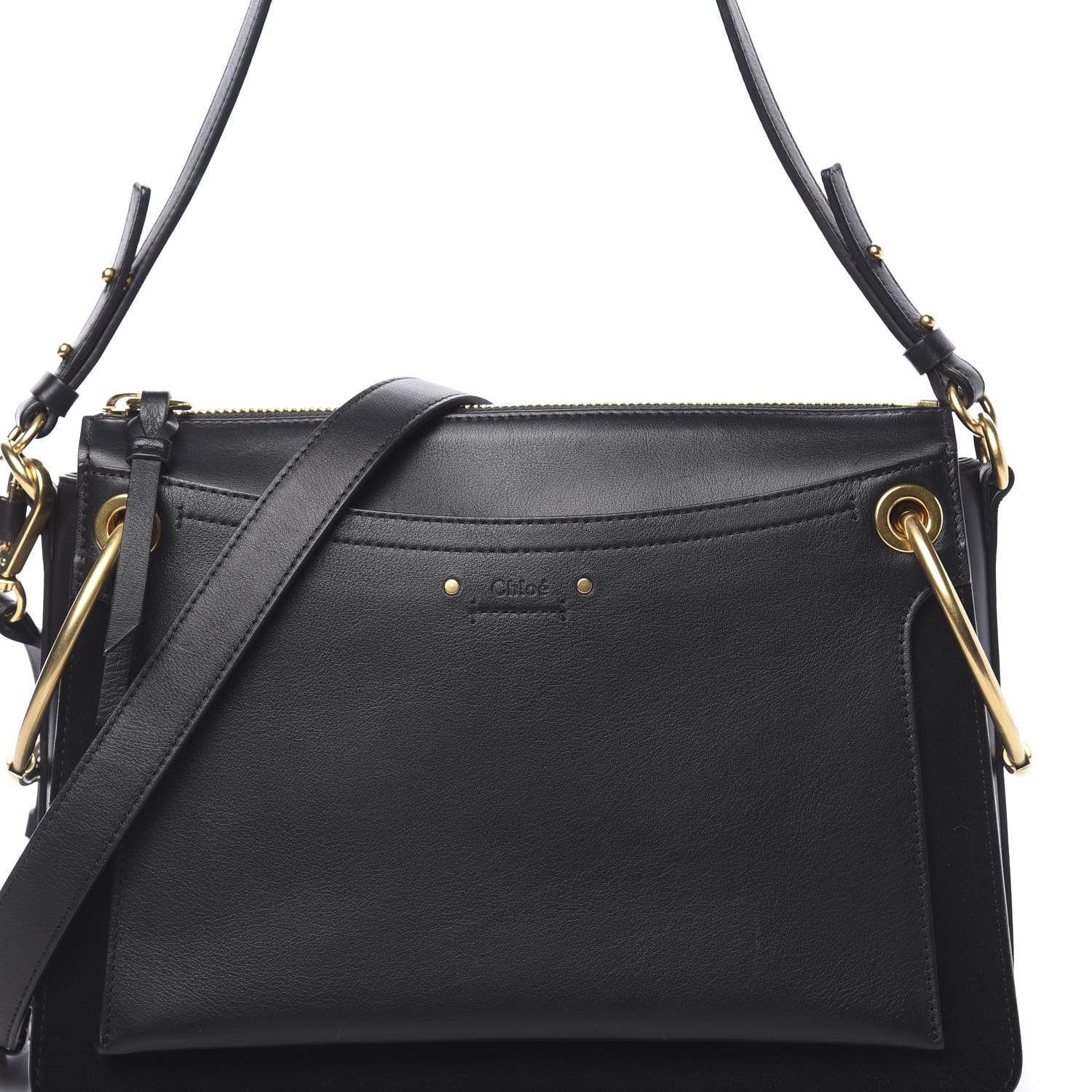 Chloe Calfskin Suede Medium Roy Bag Black 9 of 9