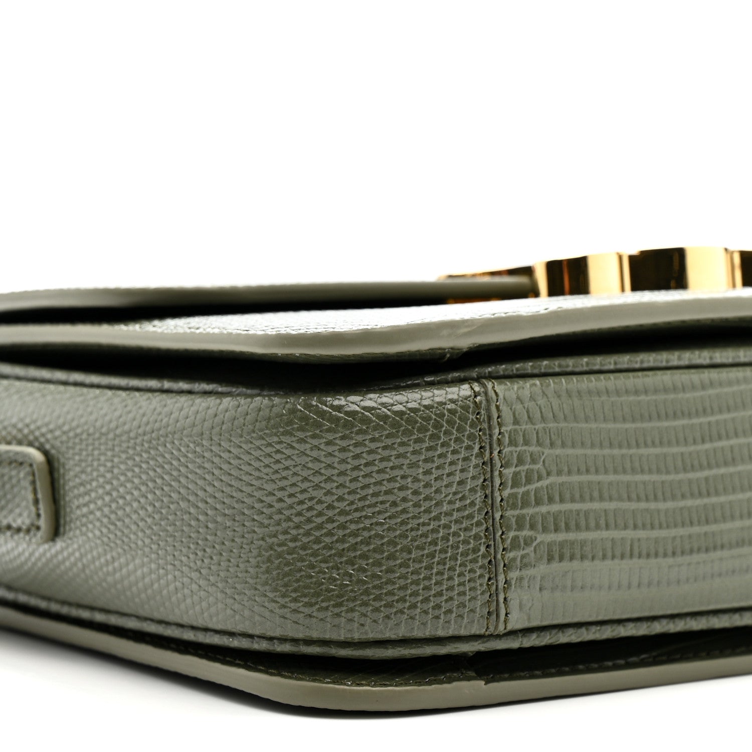 Celine Lizard Teen Triomphe Golden Khak 10 of 14