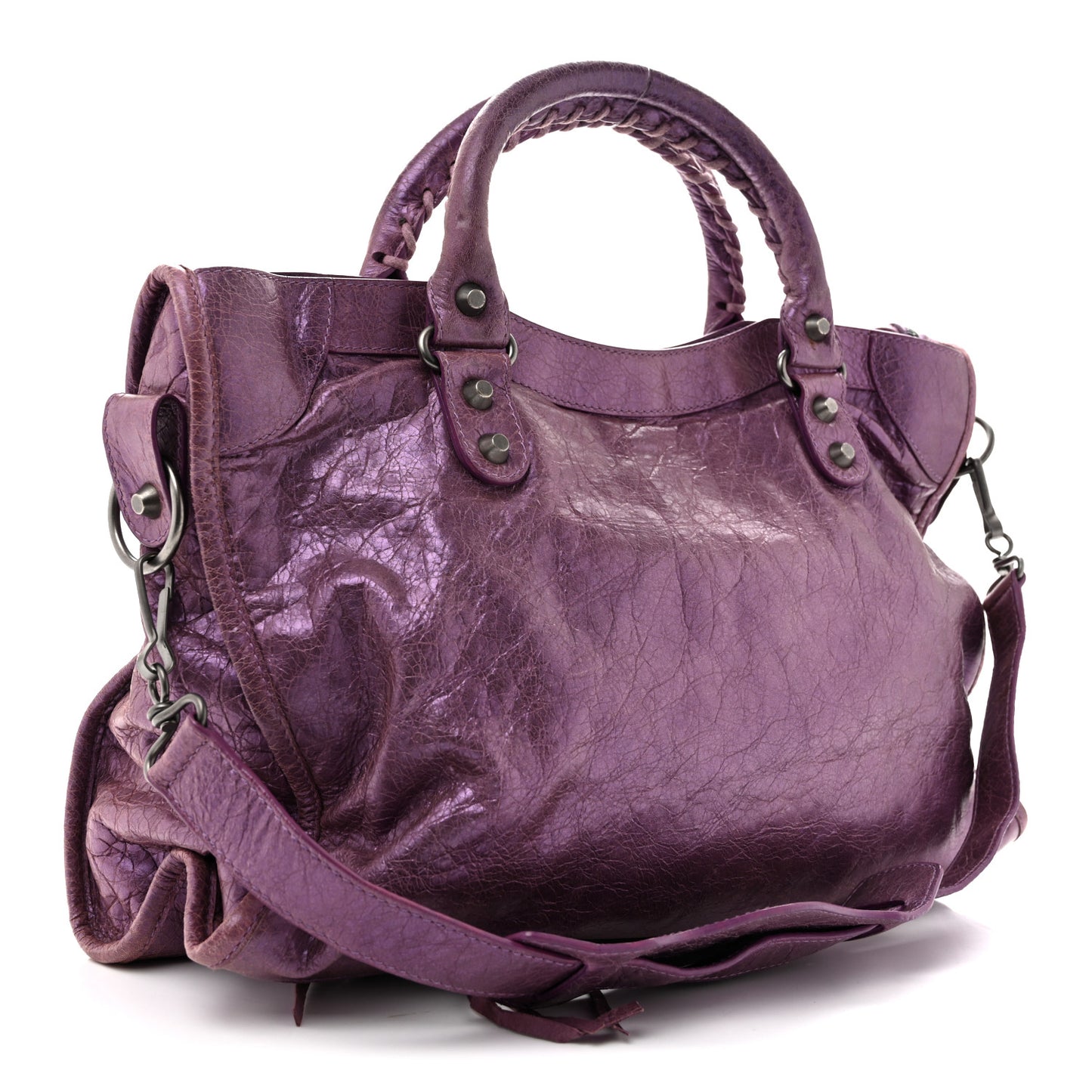 Agneau Classic Hardware City Metallic Purple