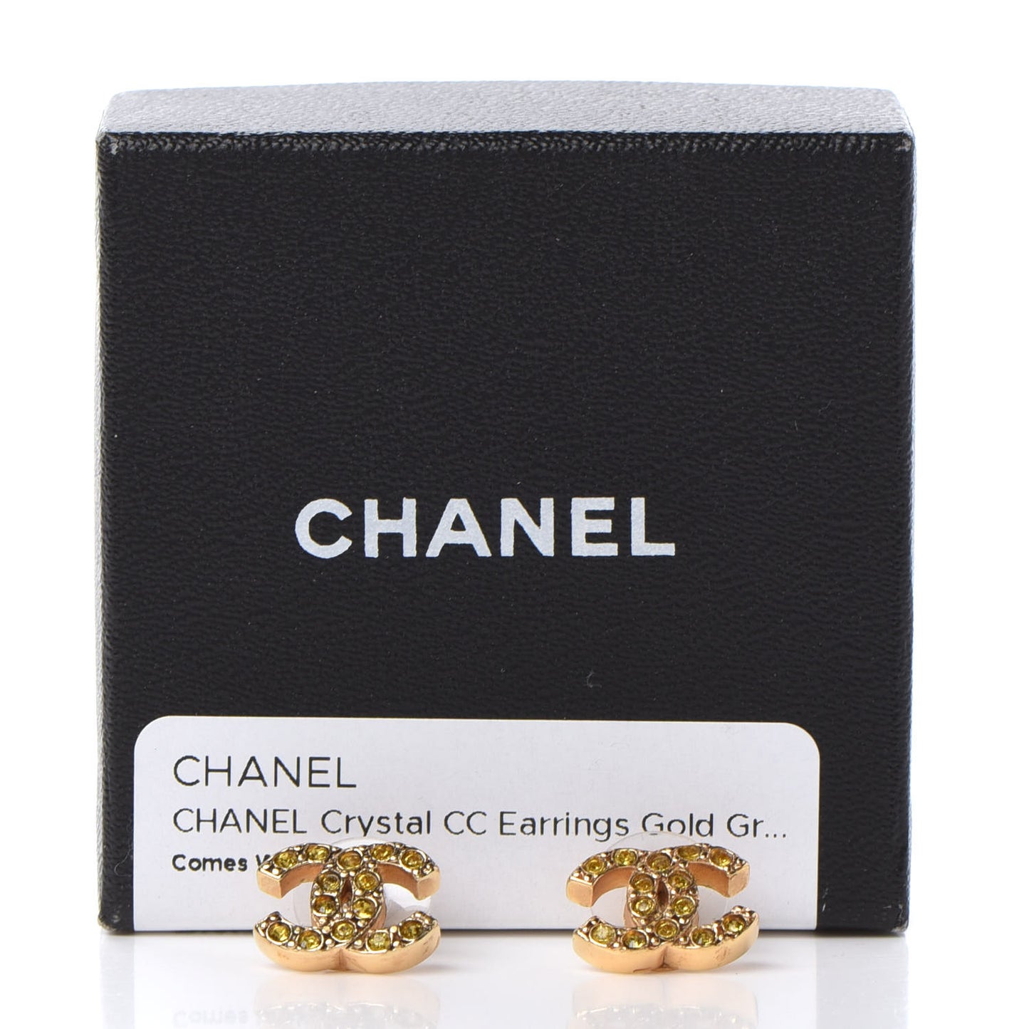 Crystal CC Earrings Gold Yellow