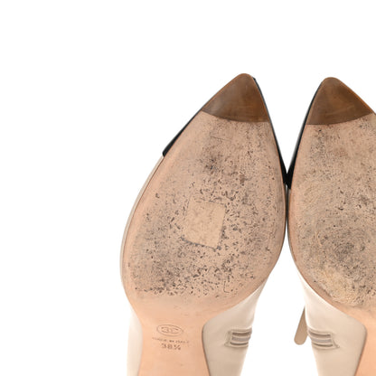 Chanel Lambskin Cap Toe CC Ankle Boots 38.5 Beige Black 12 of 12