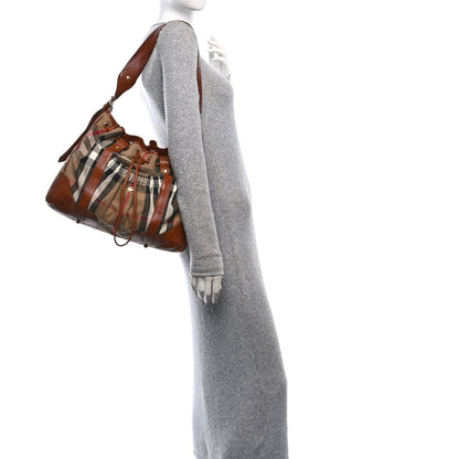 Burberry House Check Bridle Calfskin Hobo Brown 2 of 11