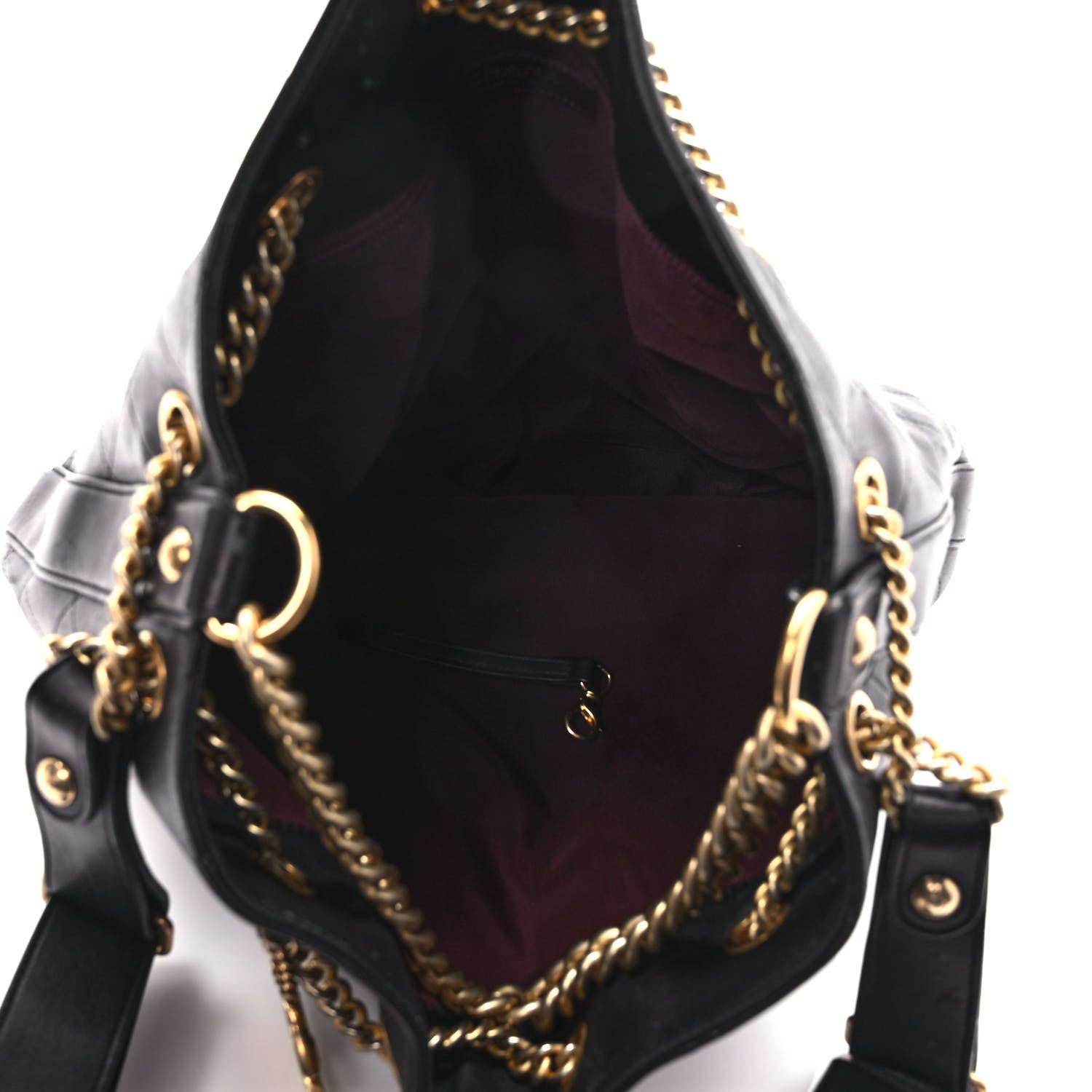 Chanel Lambskin Stitched Drawstring Bucket Bag Black 4 of 9