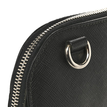 Prada Saffiano Cuir Front Zip Pocket Briefcase Black 13 of 14
