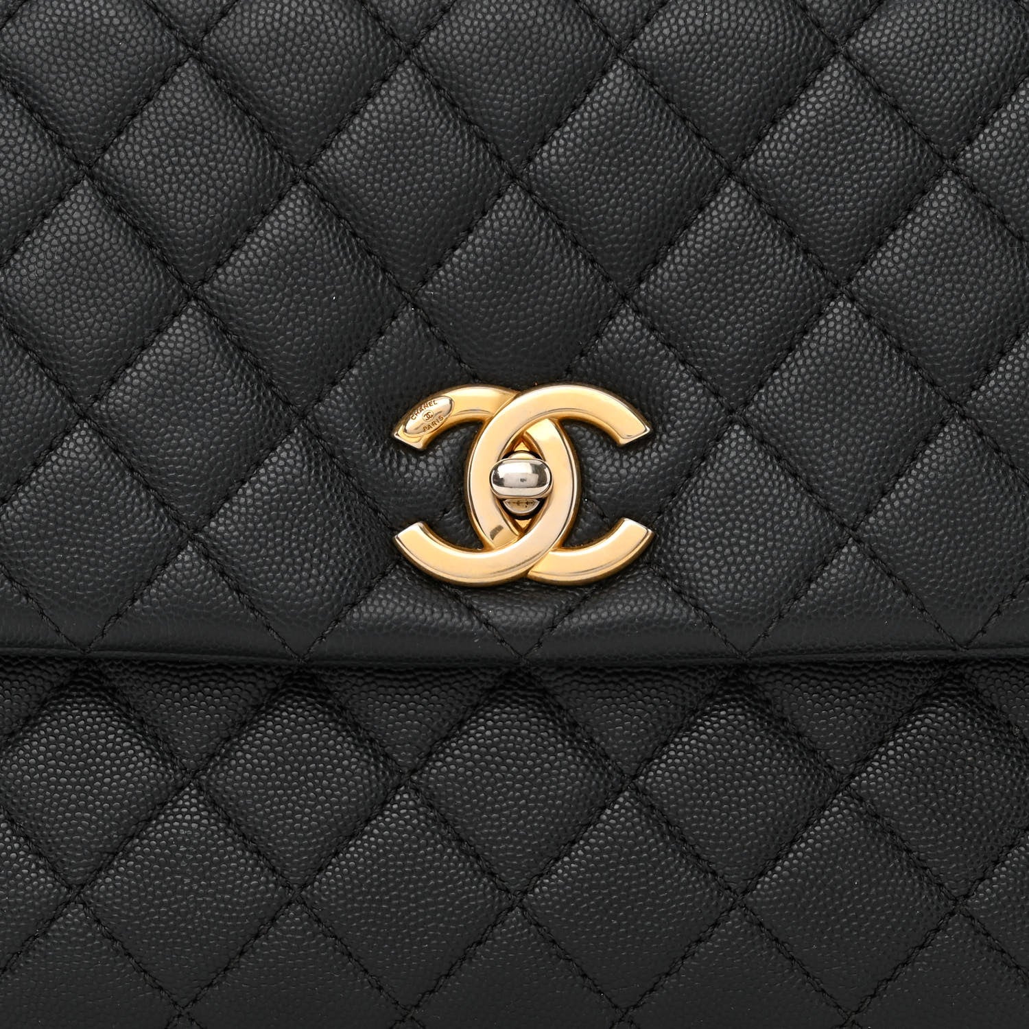 Chanel Caviar Quilted Medium Coco Handle Flap Black 8 of 10
