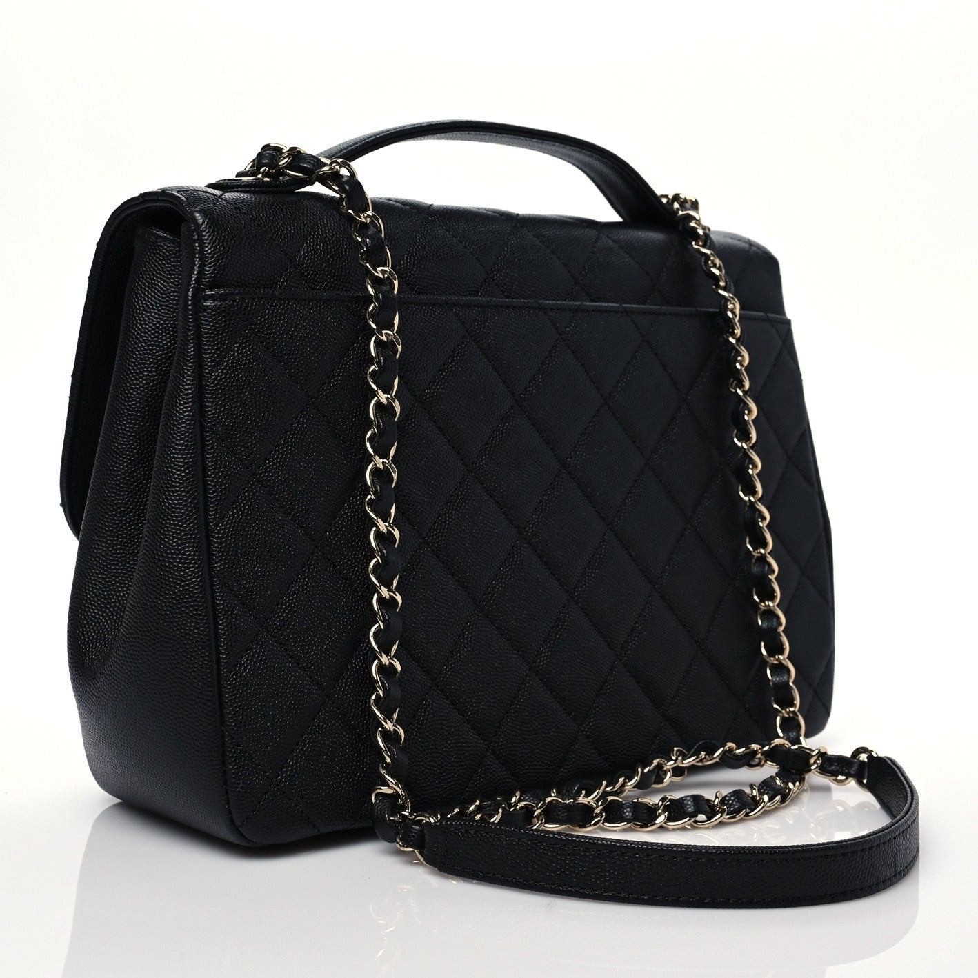 Caviar Quilted Large Business Affinity Flap Black