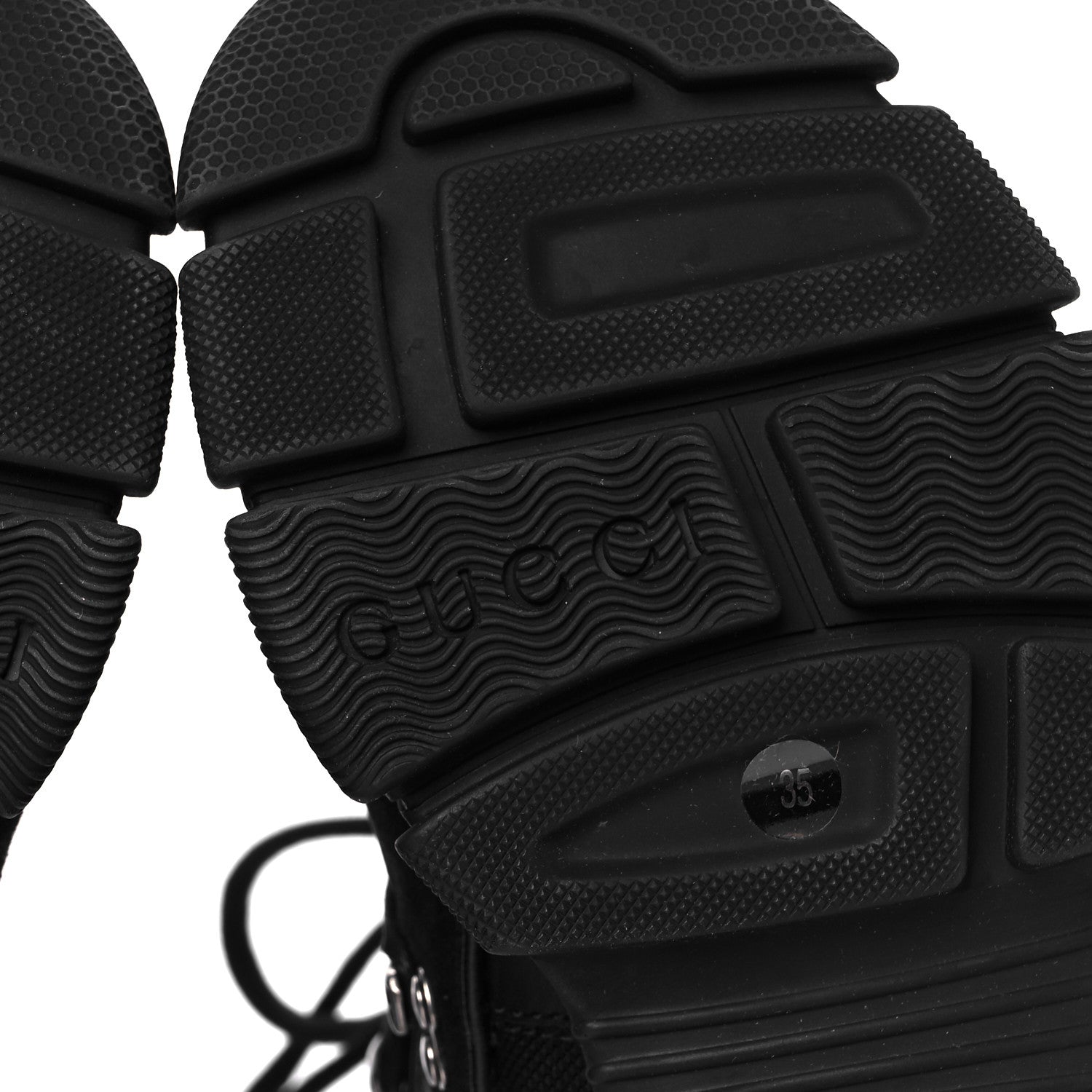 Gucci X SEGA Calfskin Suede Technical Canvas Womens Flashtrek High-Top Sneakers 35 Black 7 of 9