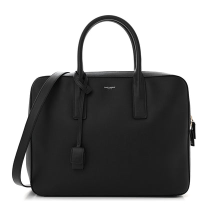 Saint Laurent Grain de Poudre Medium Museum Briefcase Black 1 of 10