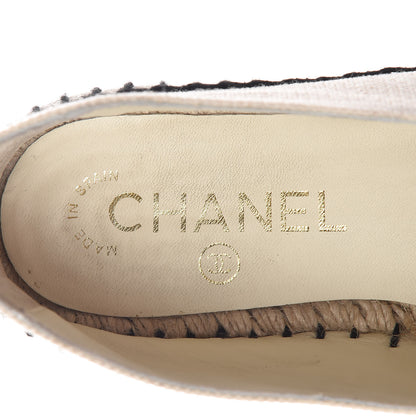 Chanel Fabric Biarritz CC Espadrilles 35 Beige Black 6 of 8