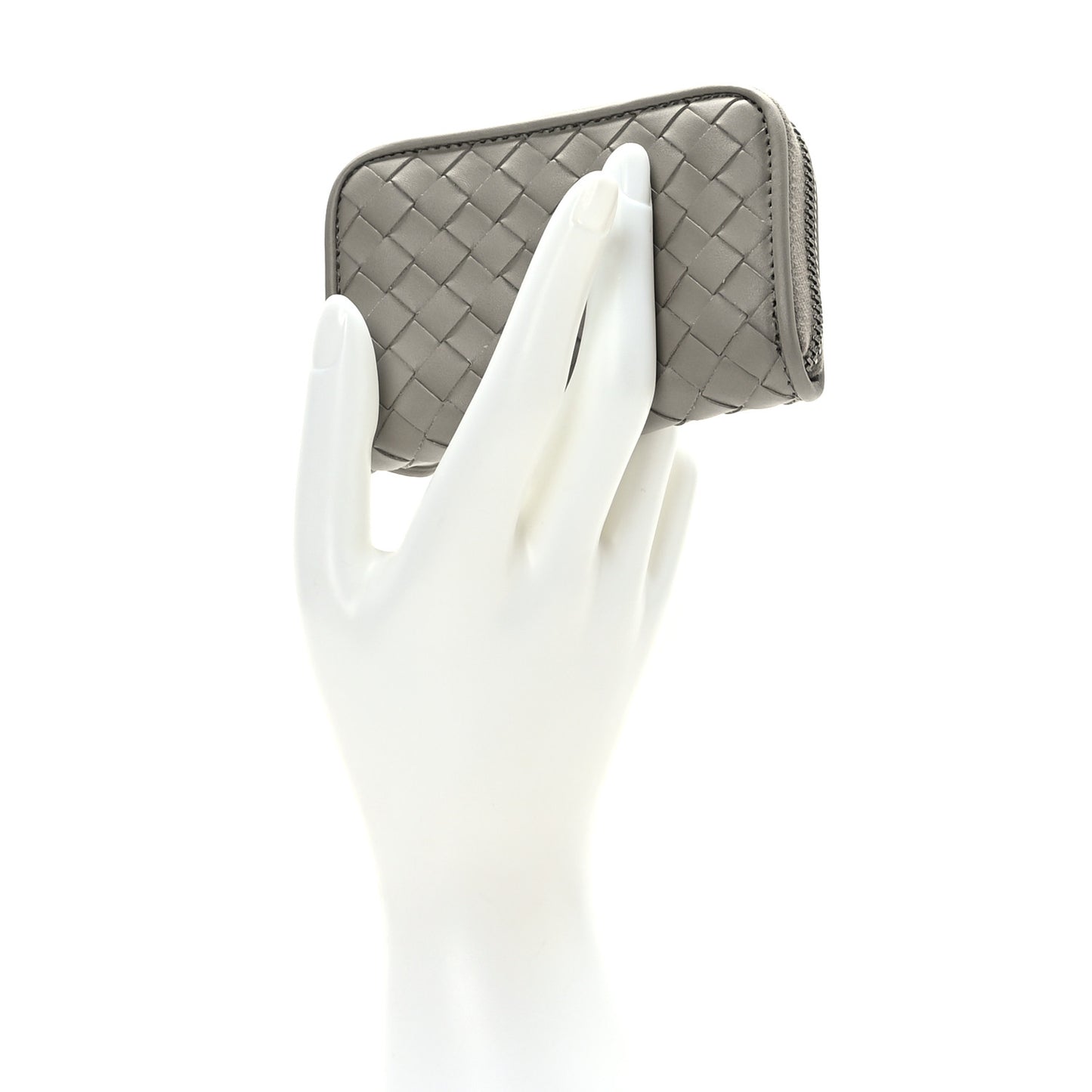 Nappa Intrecciato Zip Wallet Fume