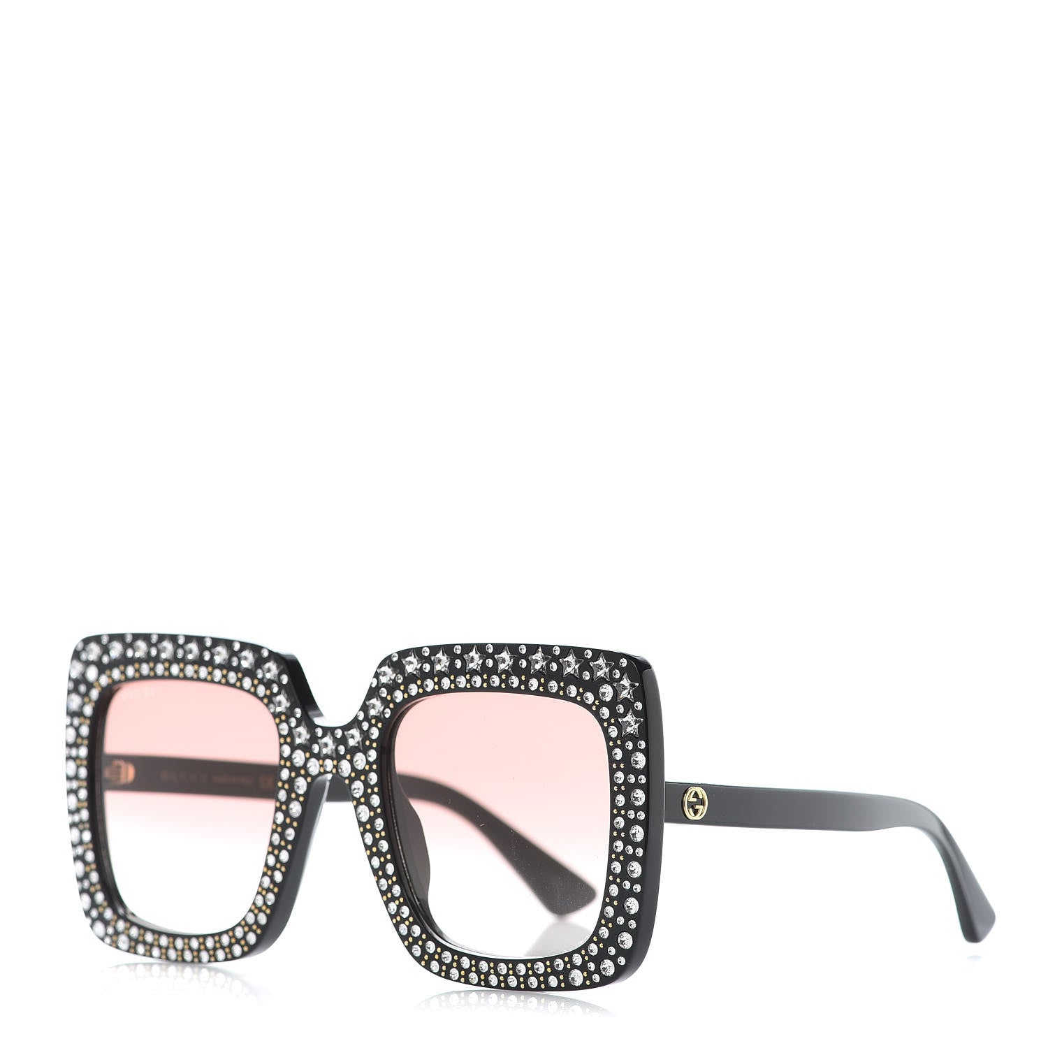 Gucci Acetate Crystal Oversize Sunglasses GG0148S Black 1 of 7