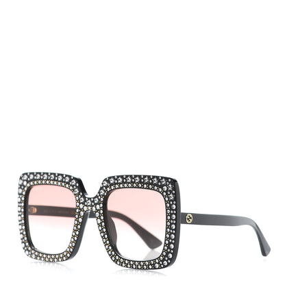 Gucci Acetate Crystal Oversize Sunglasses GG0148S Black 1 of 7