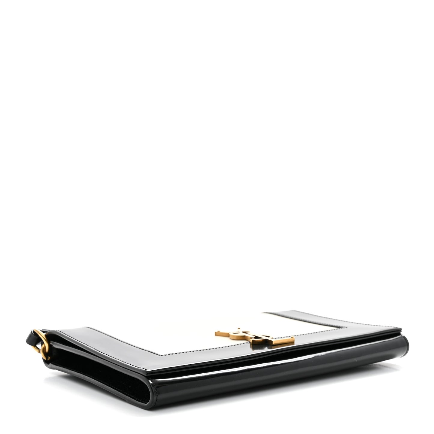 Nappa Patent Calfskin Two-Toned Monogram Pouch Alabastro Black