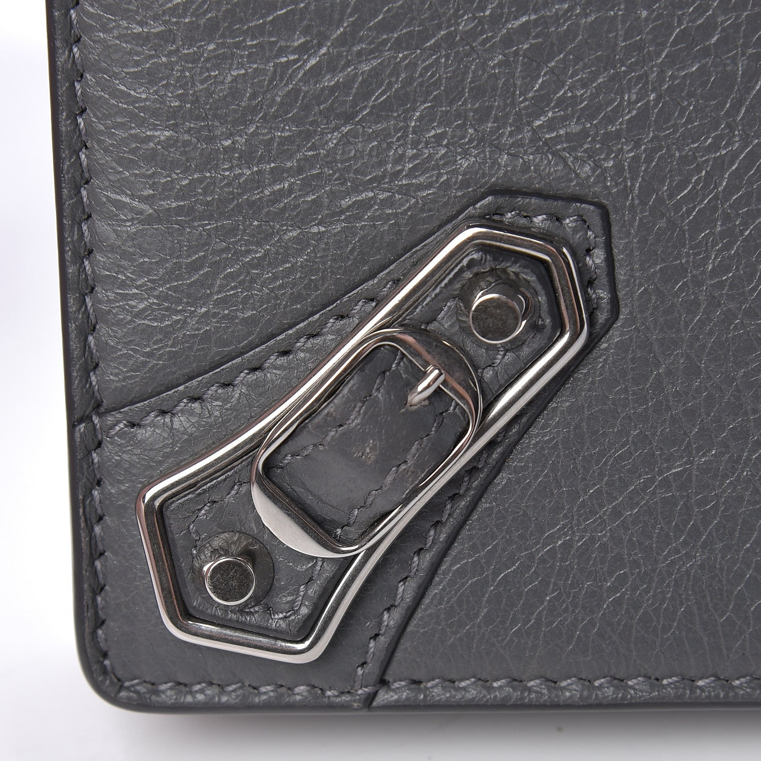 Balenciaga Agneau Silver Metallic Edge Hardware Wallet On Chain Grey 12 of 14