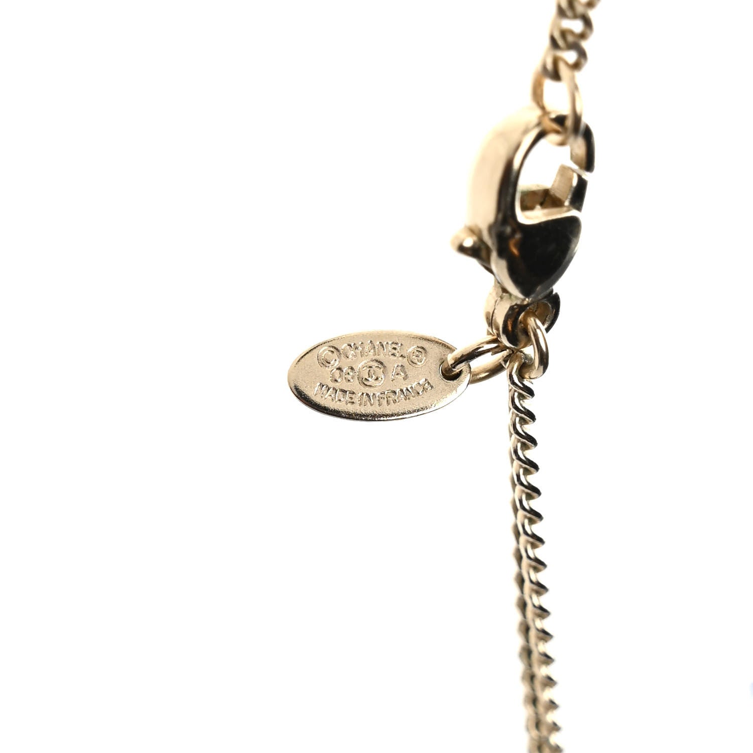 Chanel Enamel Pearl CC Drop Necklace Black Gold 5 of 6