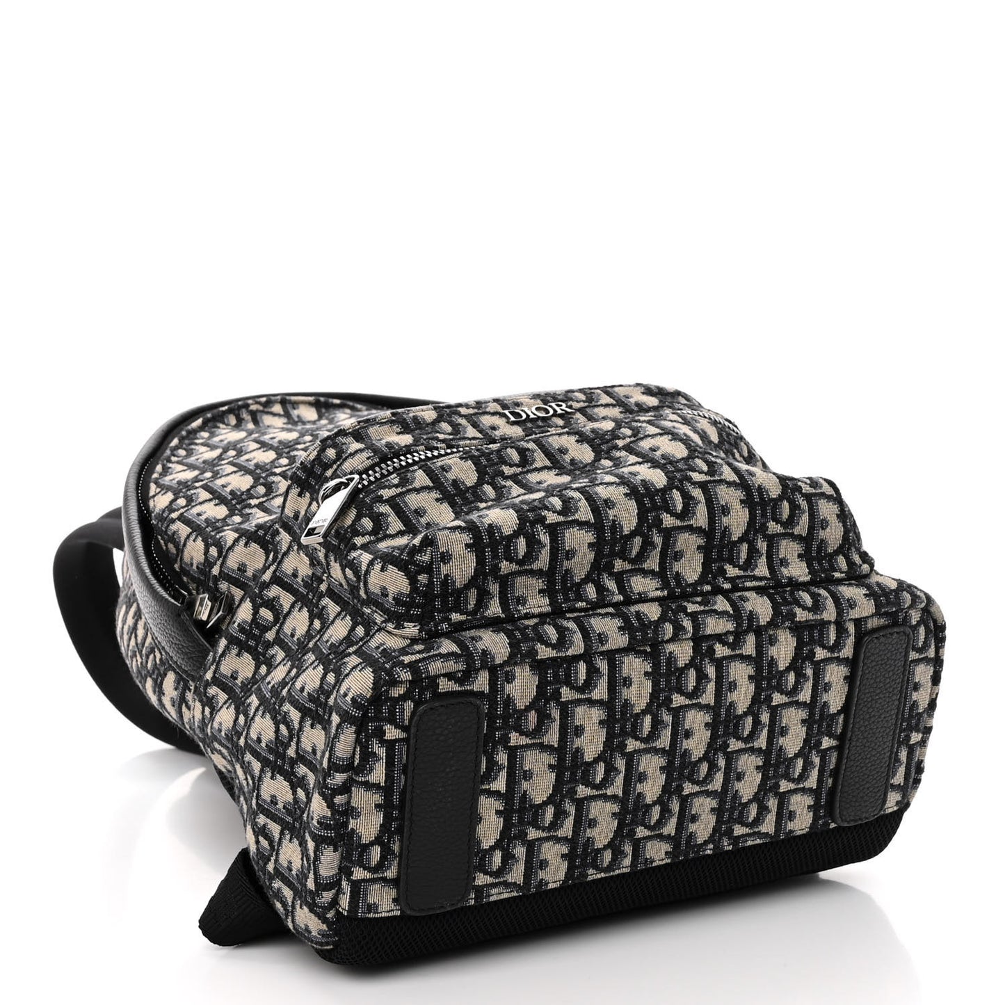 Oblique Calfskin Rider Kid's Backpack Beige Black