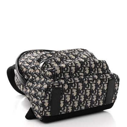 Christian Dior Oblique Calfskin Rider Kid's Backpack Beige Black 4 of 9