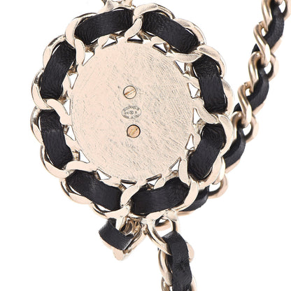 Chanel Lambskin CC Long Chain Necklace Black Gold 5 of 7