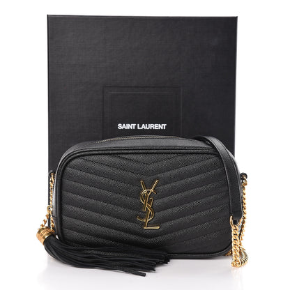 Saint Laurent Grain De Poudre Matelasse Monogram Mini Lou Camera Bag Black 10 of 10