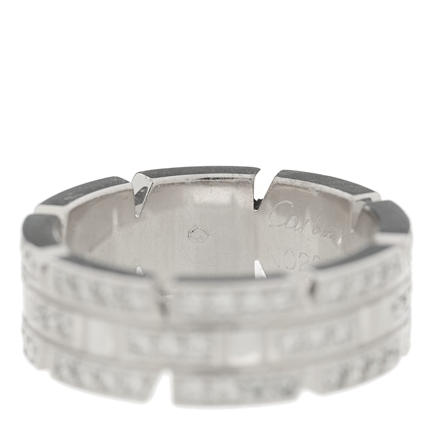 Cartier 18K White Gold Diamond 6mm Tank Francaise Ring 46 3.75 6 of 6