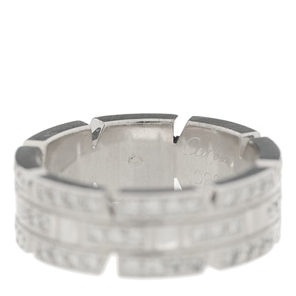 Cartier 18K White Gold Diamond 6mm Tank Francaise Ring 46 3.75 6 of 6