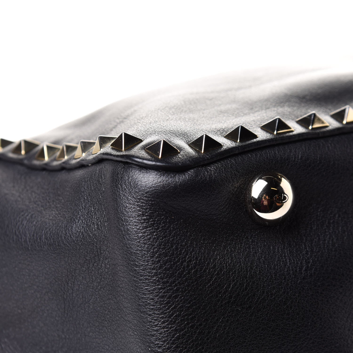 Valentino Garavani Vitello Medium Rockstud Tote Black 10 of 15