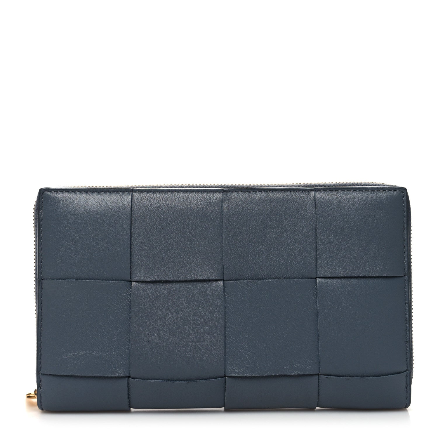 Bottega Veneta Calfskin Maxi Intrecciato Zip Around Wallet Thunder 1 of 7