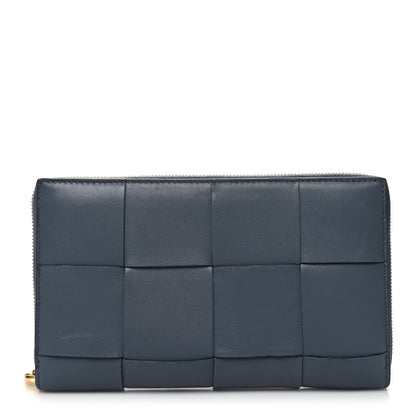 Bottega Veneta Calfskin Maxi Intrecciato Zip Around Wallet Thunder 1 of 7