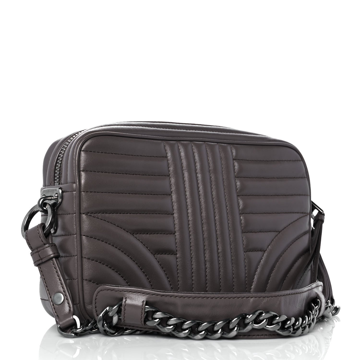 Prada Soft Calfskin Crystal Impunture Camera Bag Bambu 2 of 7