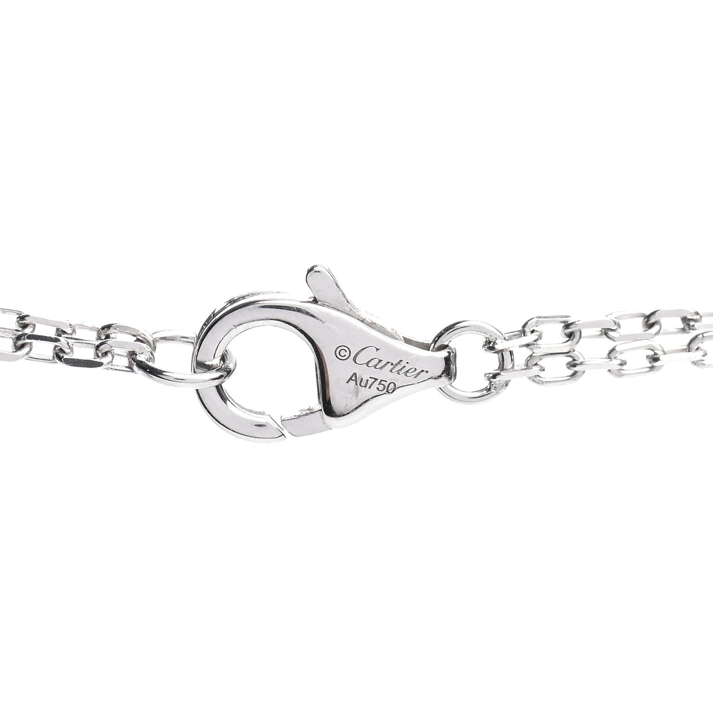 18K White Gold 2 Diamond LOVE Necklace