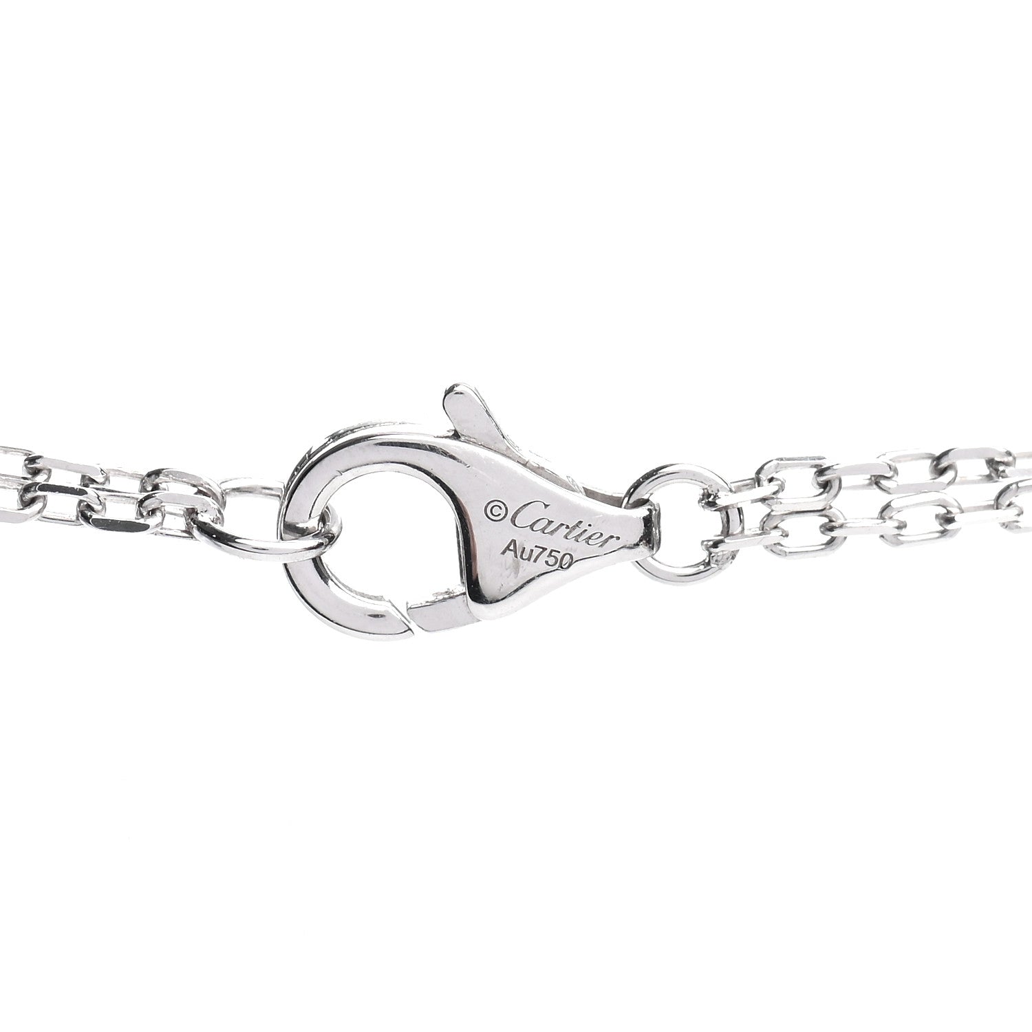 Cartier 18K White Gold 2 Diamond LOVE Necklace 4 of 4