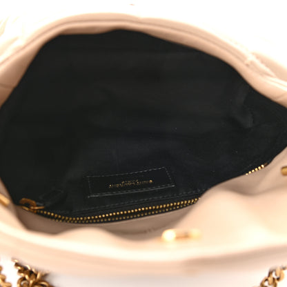Saint Laurent Lambskin Quilted Toy Loulou Puffer Monogram Chain Satchel Nude Powder 4 of 8