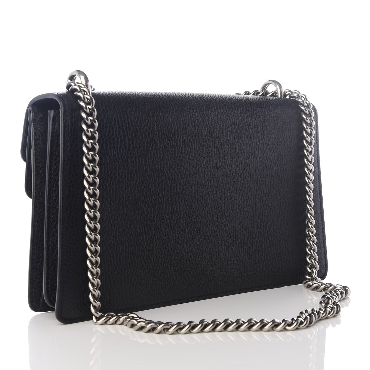 Pebbled Calfskin Small Dionysus Shoulder Bag Black