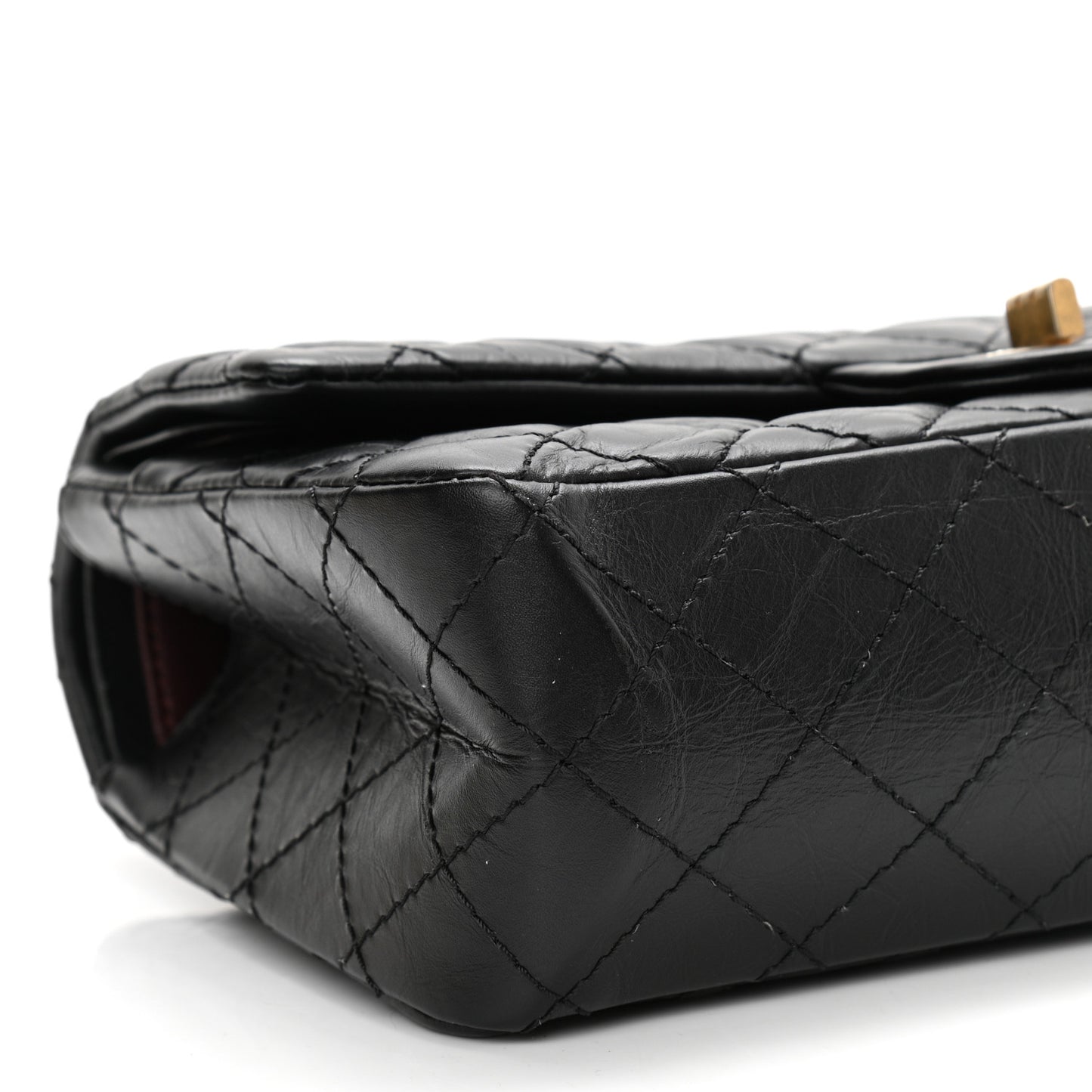 Aged Calfskin Quilted 2.55 Reissue 225 Flap Black