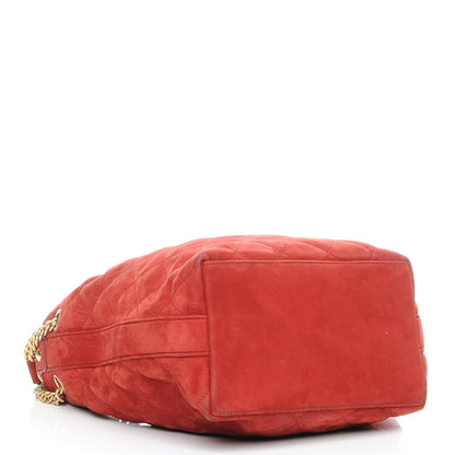 Chanel Suede Calfskin Small On My Shoulder Drawstring Bag Red 4 of 11