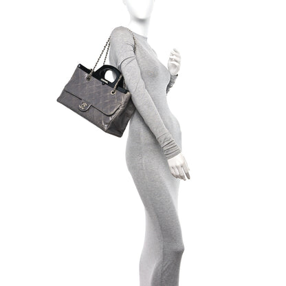 Chanel Glazed Calfskin Quilted Large CC Delivery Tote Grey 2 of 11