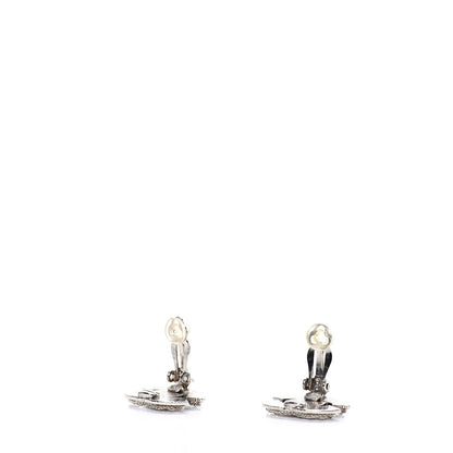 Chanel Crystal Mini Timeless CC Clip On Earrings Silver 3 of 4
