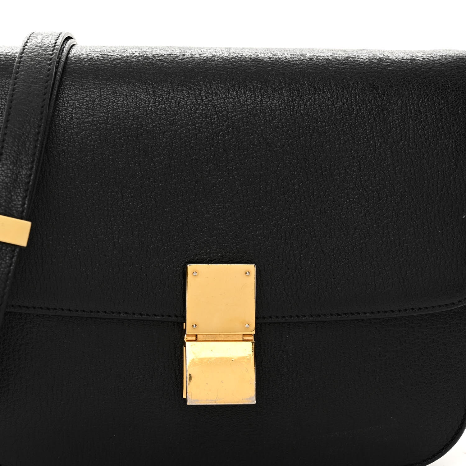 Celine Goatskin Medium Classic Box Flap Bag Black 8 of 14