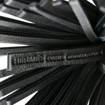 Hermes Lambskin Carmen Tassel Key Holder Black 4 of 5