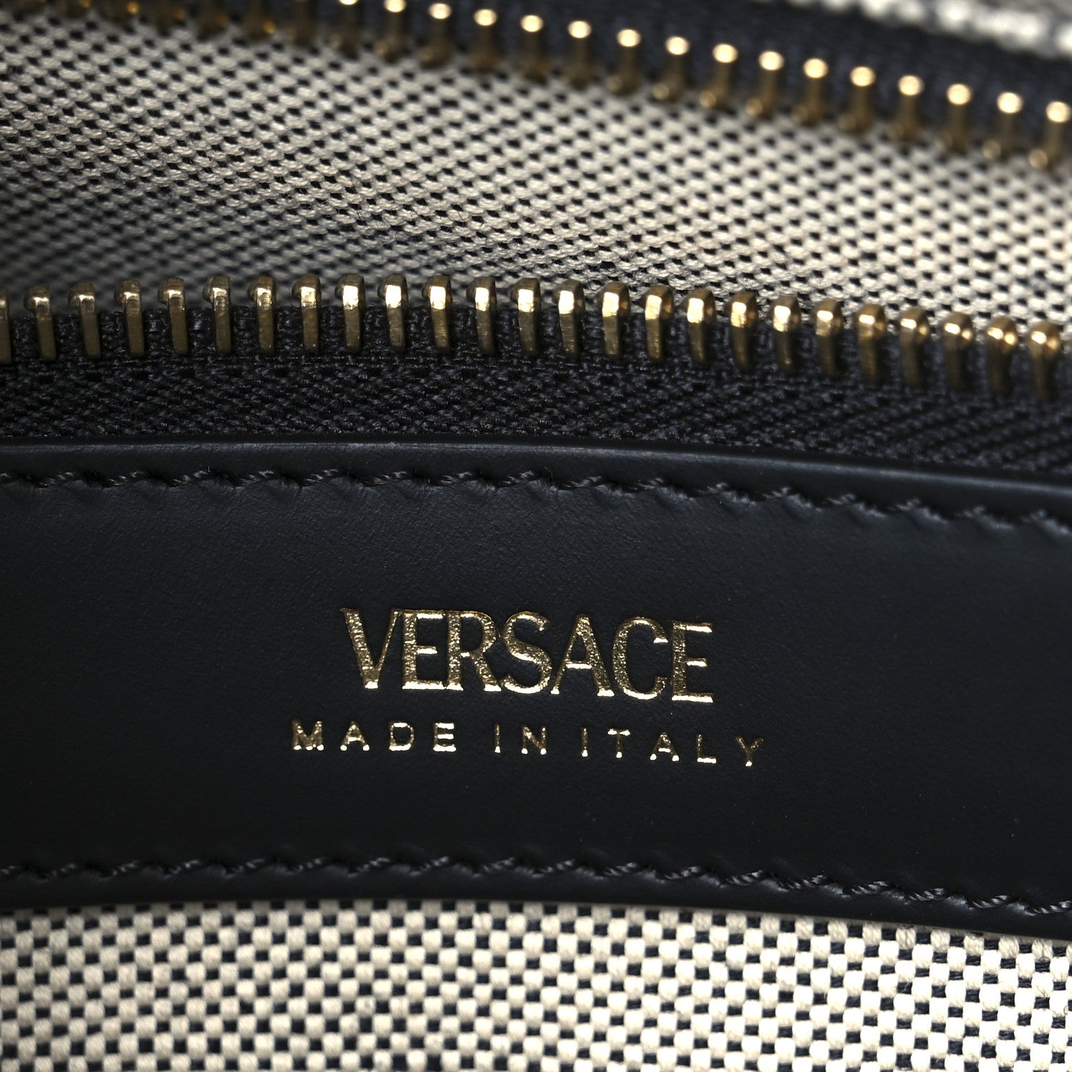 Versace Canvas Studded Logo Tote Bag Beige 6 of 11