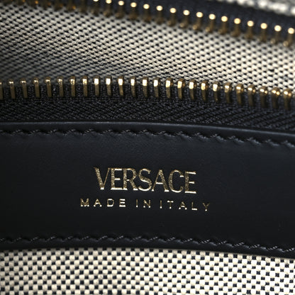 Versace Canvas Studded Logo Tote Bag Beige 6 of 11