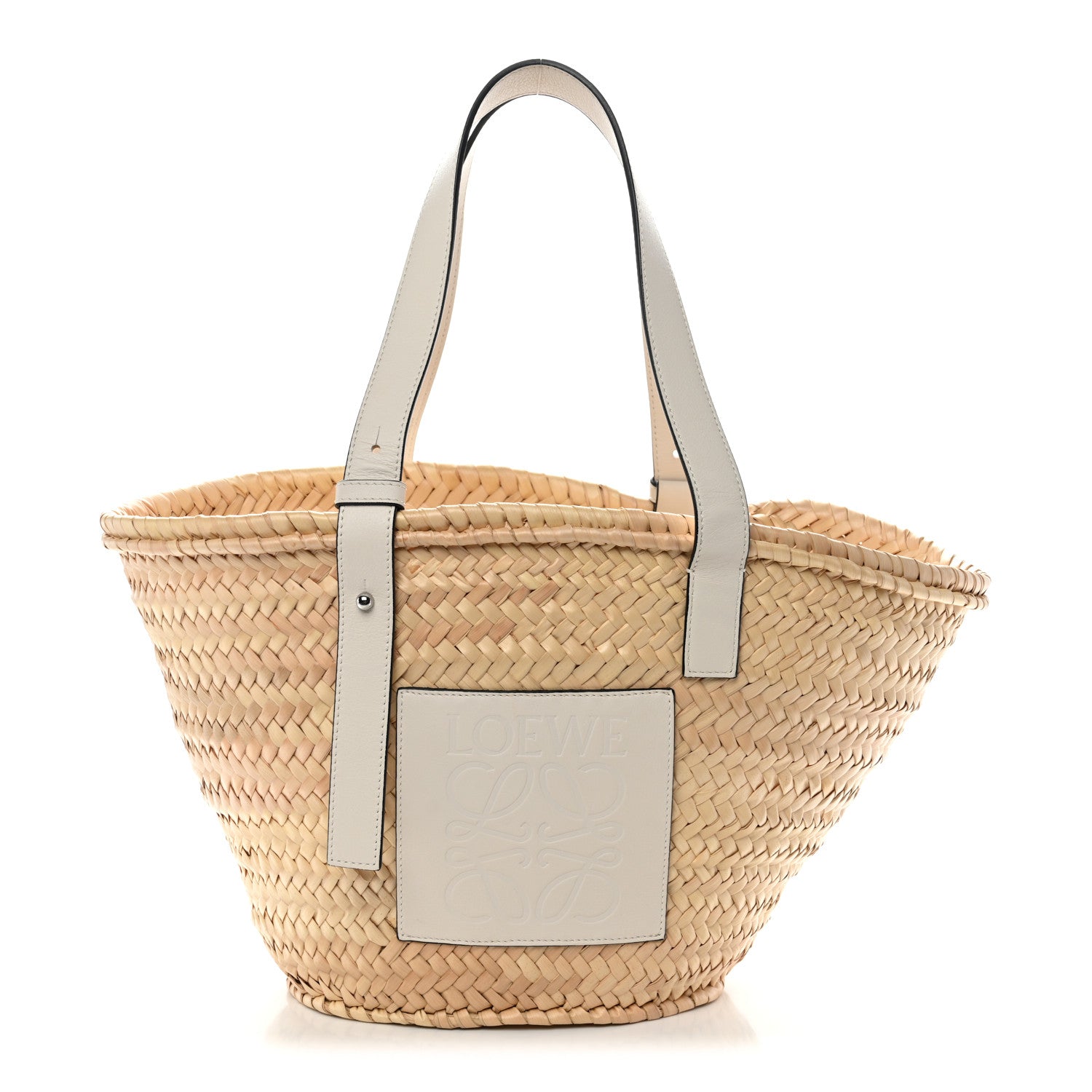 Loewe Raffia Small Basket Tote Bag Natural White 1 of 10